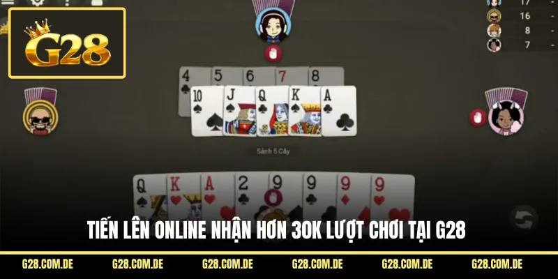 Tiến lên online nhận hơn 30K lượt chơi tại G28